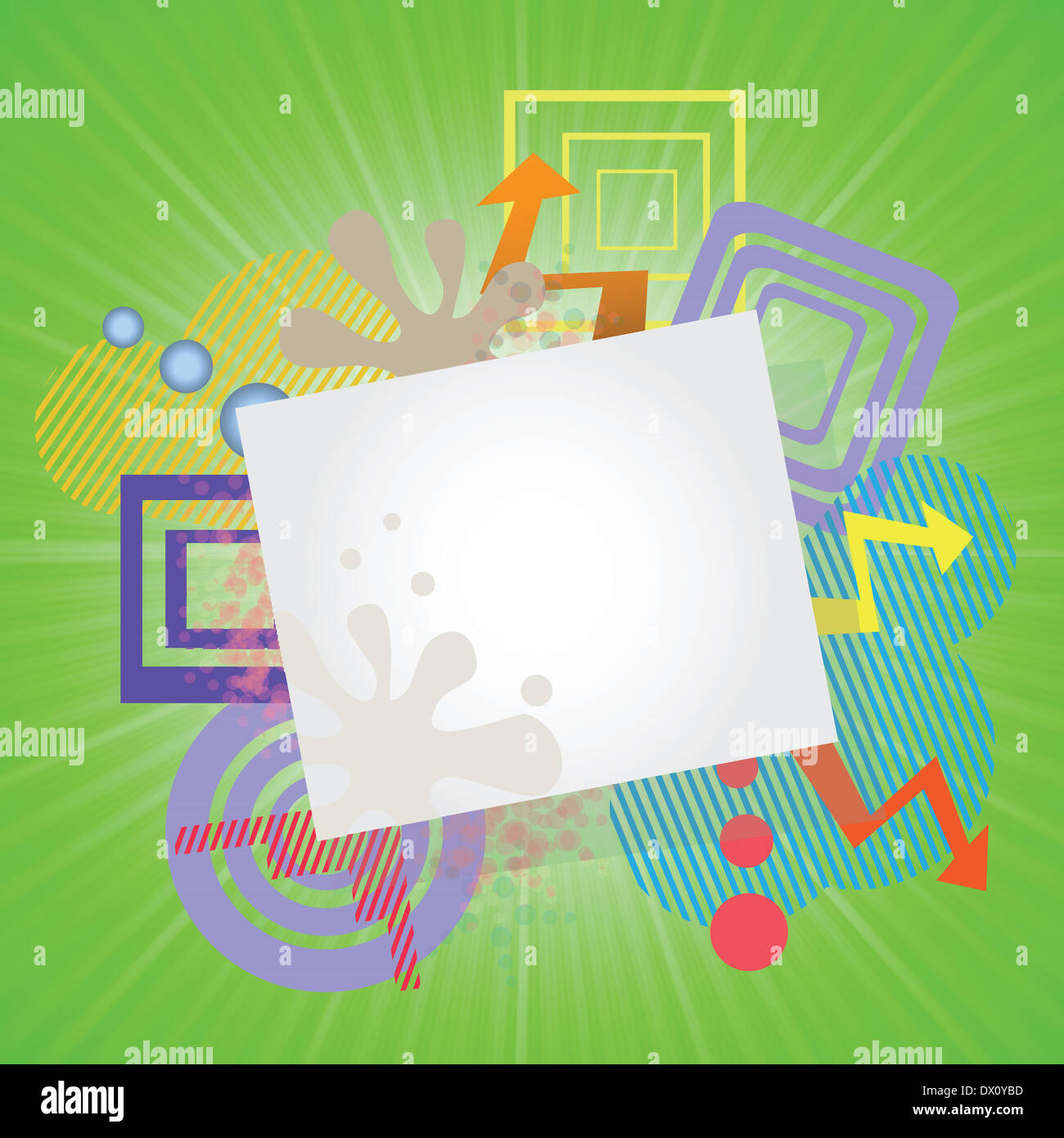 Bunte Illustrationen mit grünem Hintergrund für Ihr design Stockfoto
