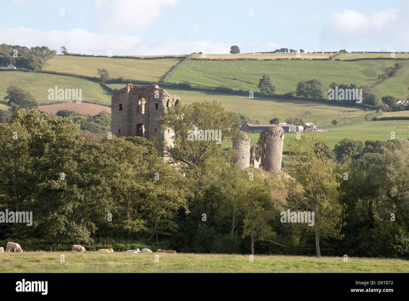 Clun Castle aus Cefns und englischen Shropshire Weg Shropshire Stockfoto