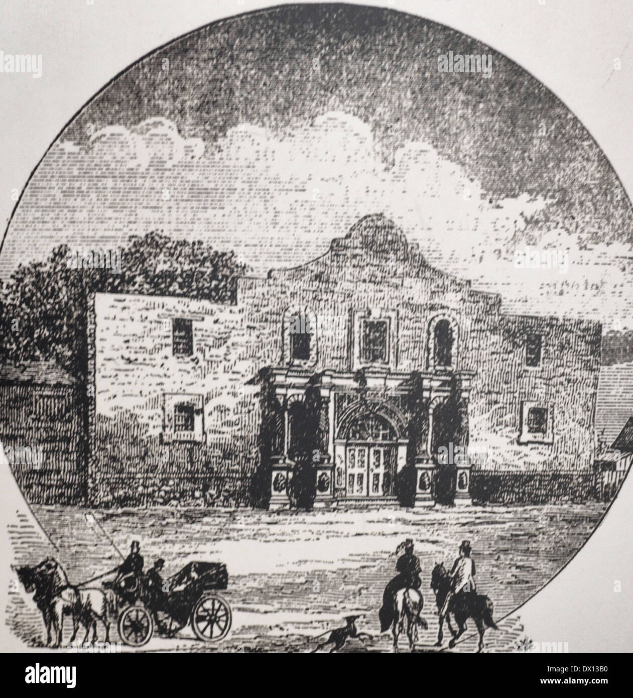 Alamo, San Antonio, Texas, 1878 Stockfoto