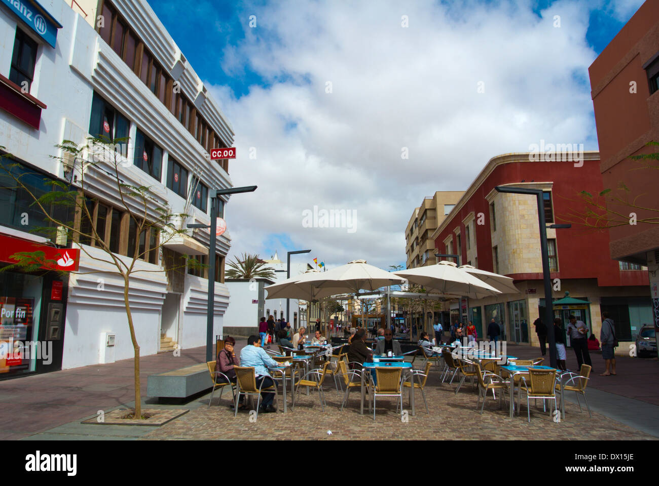 Primero de Mayo Hauptstraße, Puerto del Rosaro, Fuerteventura, Kanarische Inseln, Spanien, Europa Stockfoto