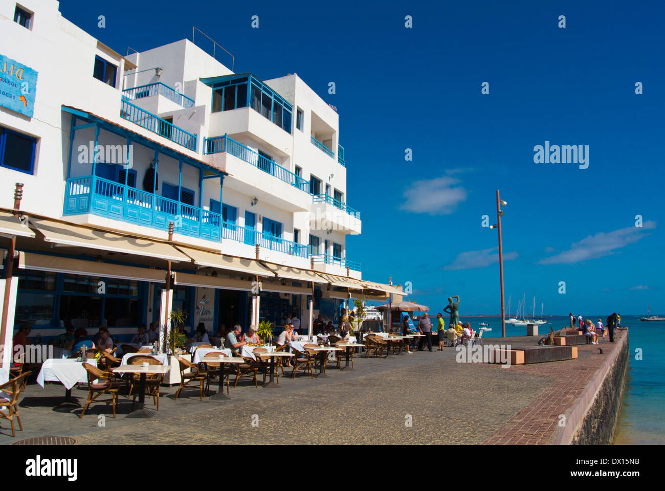 Paseo Maritimo Uferpromenade, Corralejo, Fuerteventura, Kanarische Inseln, Spanien, Europa Stockfoto