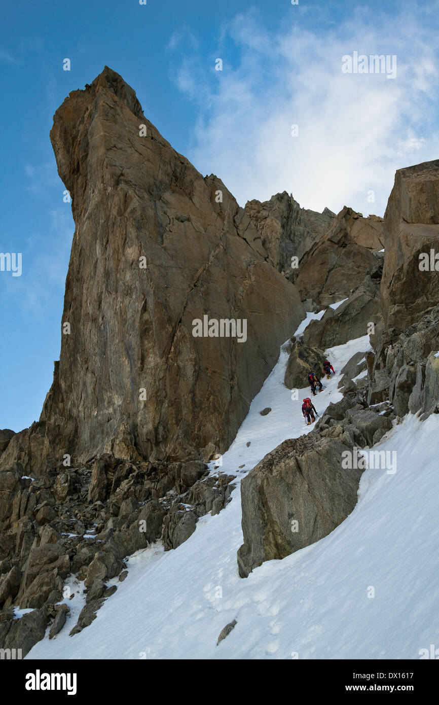 Ansatz für Dent du Geant Berge, Alpen, Mont Blanc Massiv, Italien, EU Stockfoto