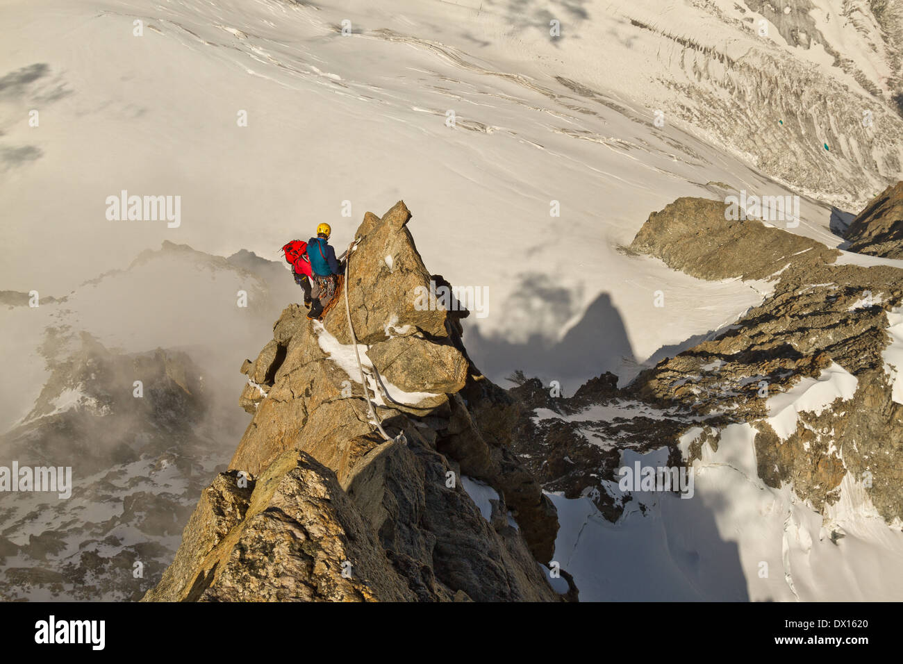 Ein Blick von Dent du Geant Berge, Alpen, Mont Blanc Massiv, Italien, EU Stockfoto