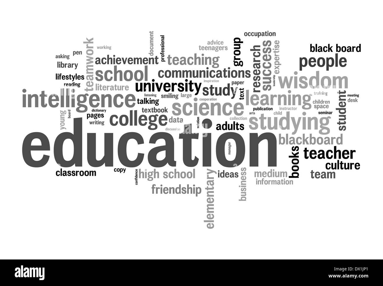 Bildung-Wort-Wolke Konzeptbild Stockfoto
