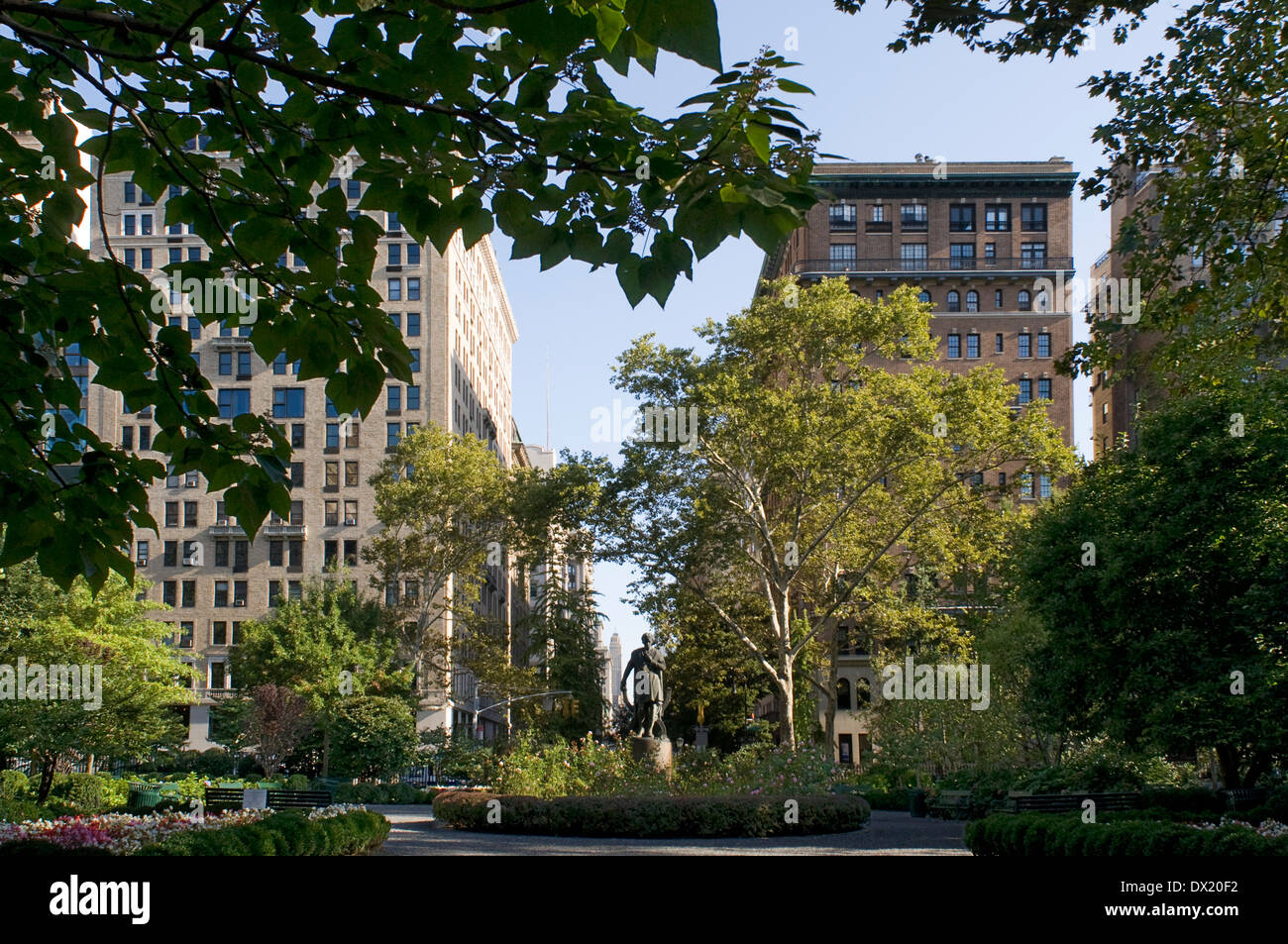 Gramercy Park. Lexington Ave zwischen 20. und 21. St. Dies ist der Park, der seltsamerweise die Nachbarschaft benennt Stockfoto