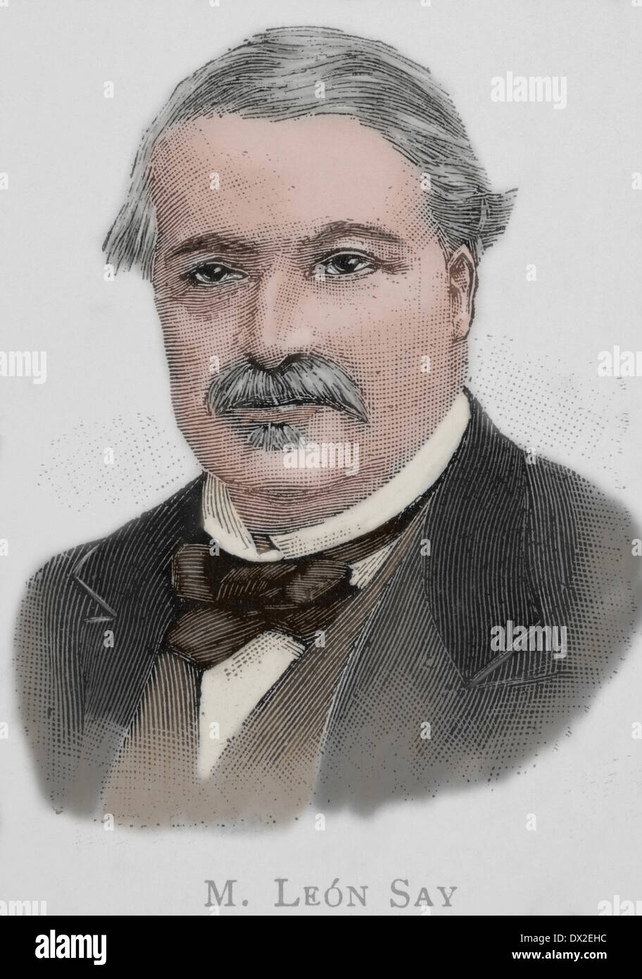 Leon von Jean-Baptiste Say (1826 – 1896). Französischer Ökonom und Staatsmann. Gravur in der künstlerischen Darstellung, 1896. Farbige. Stockfoto Leon von Jean-Baptiste Say (1826 – 1896). Französischer Ökonom und Staatsmann. Gravur in der künstlerischen Darstellung, 1896. Farbige. Stockfoto