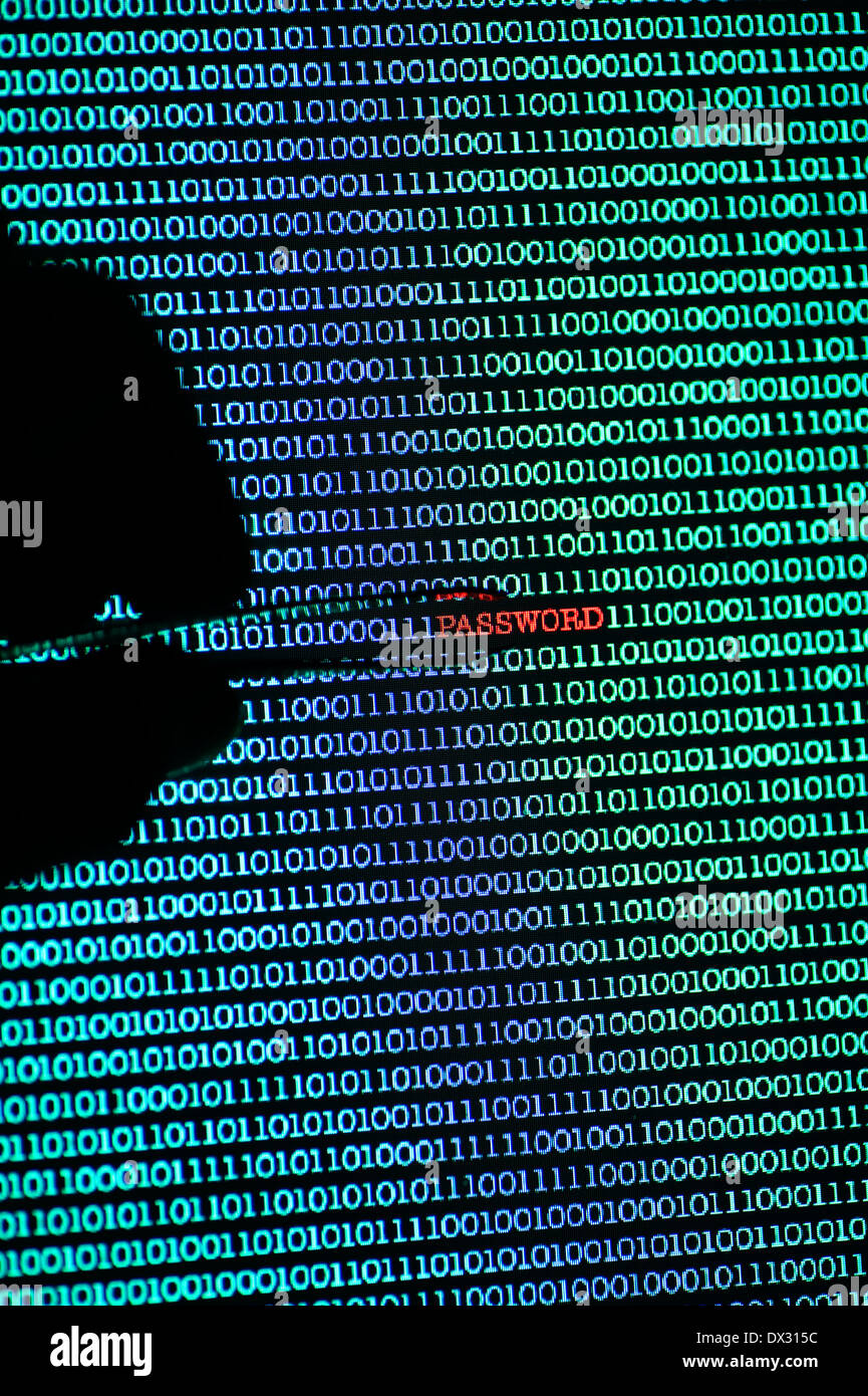 Cyber-Kriminalität Passwort Computer-Sicherheit Stockfoto