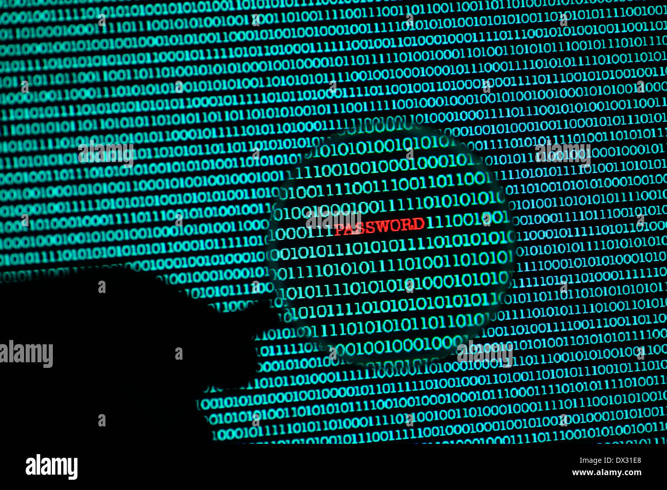 Cyber-Kriminalität Passwort Computer-Sicherheit Stockfoto
