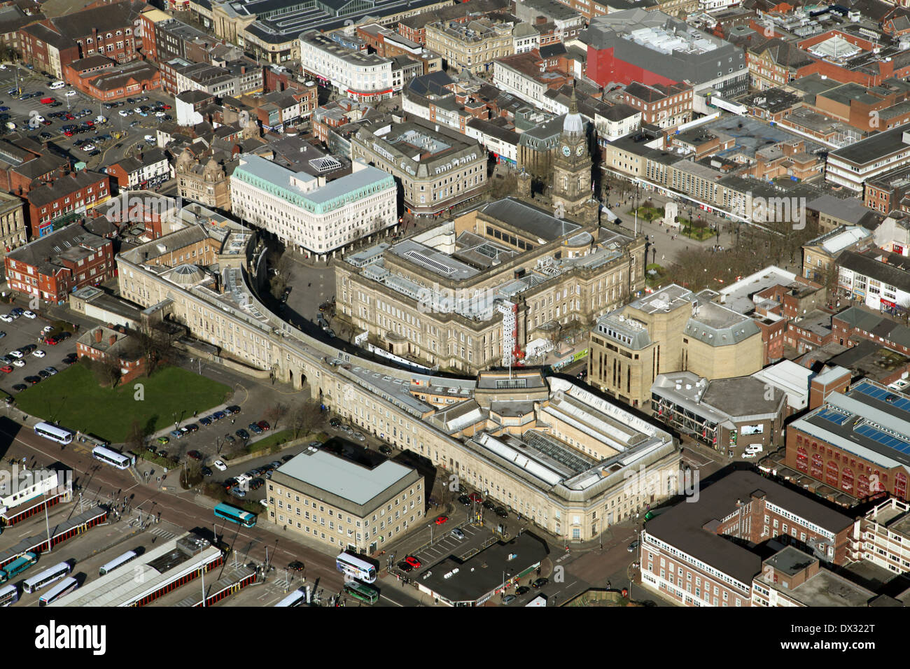 Luftaufnahme des Rathauses von Bolton Stockfoto