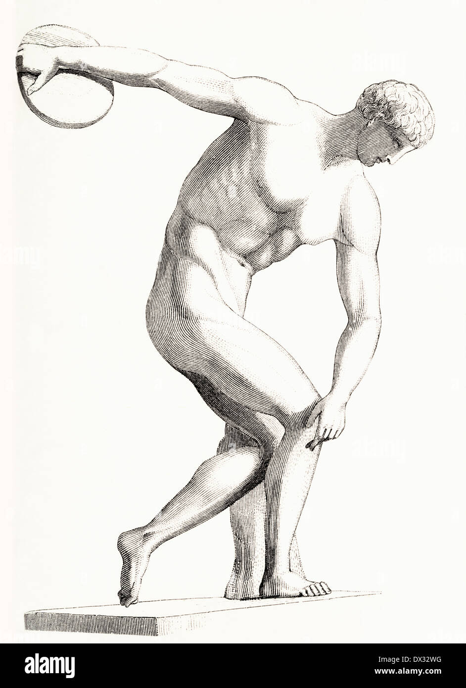 Der Diskuswerfer von Myron. Griechische Skulptur. Stockfoto