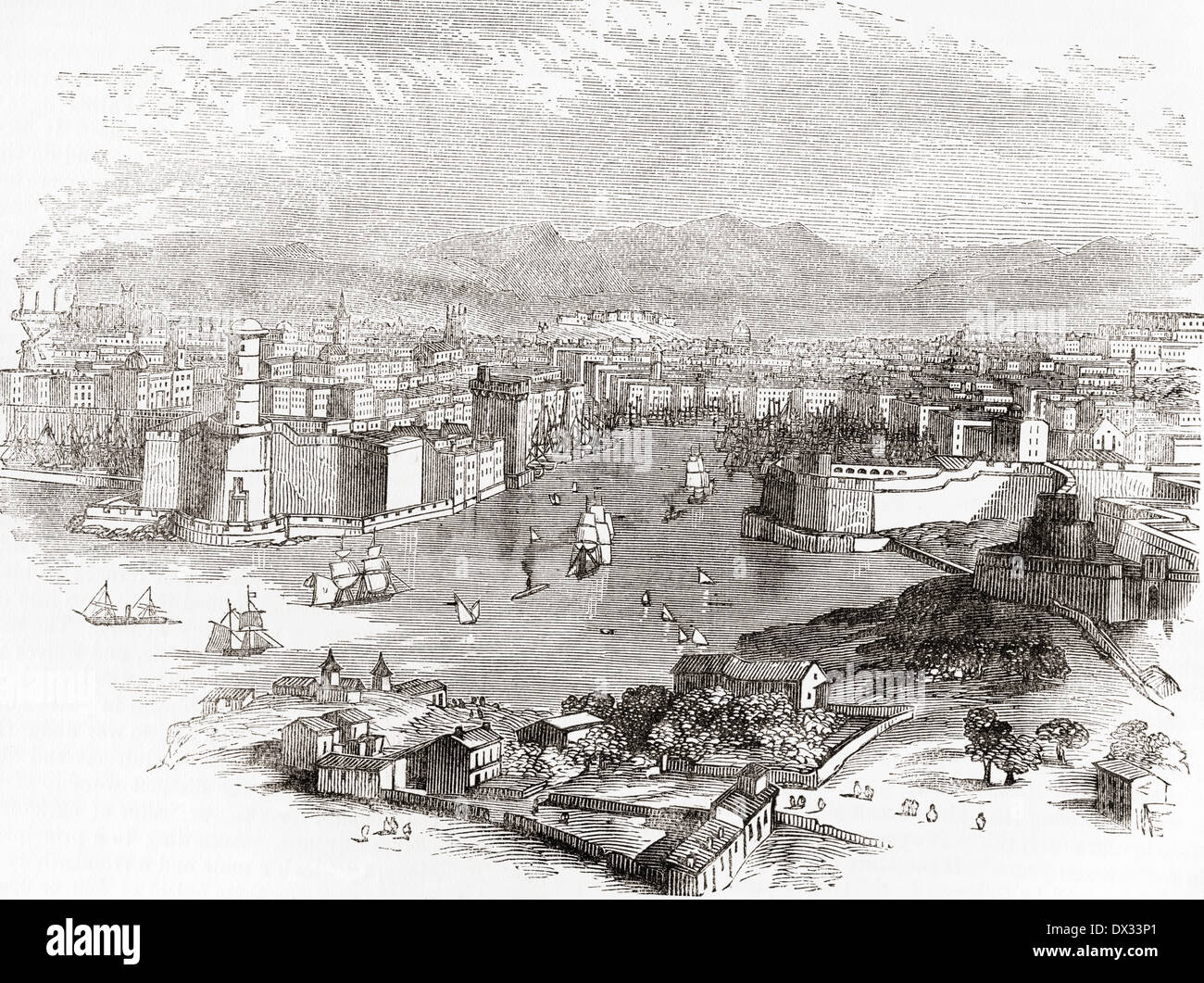 Marseille, Frankreich im 19. Jahrhundert. Stockfoto