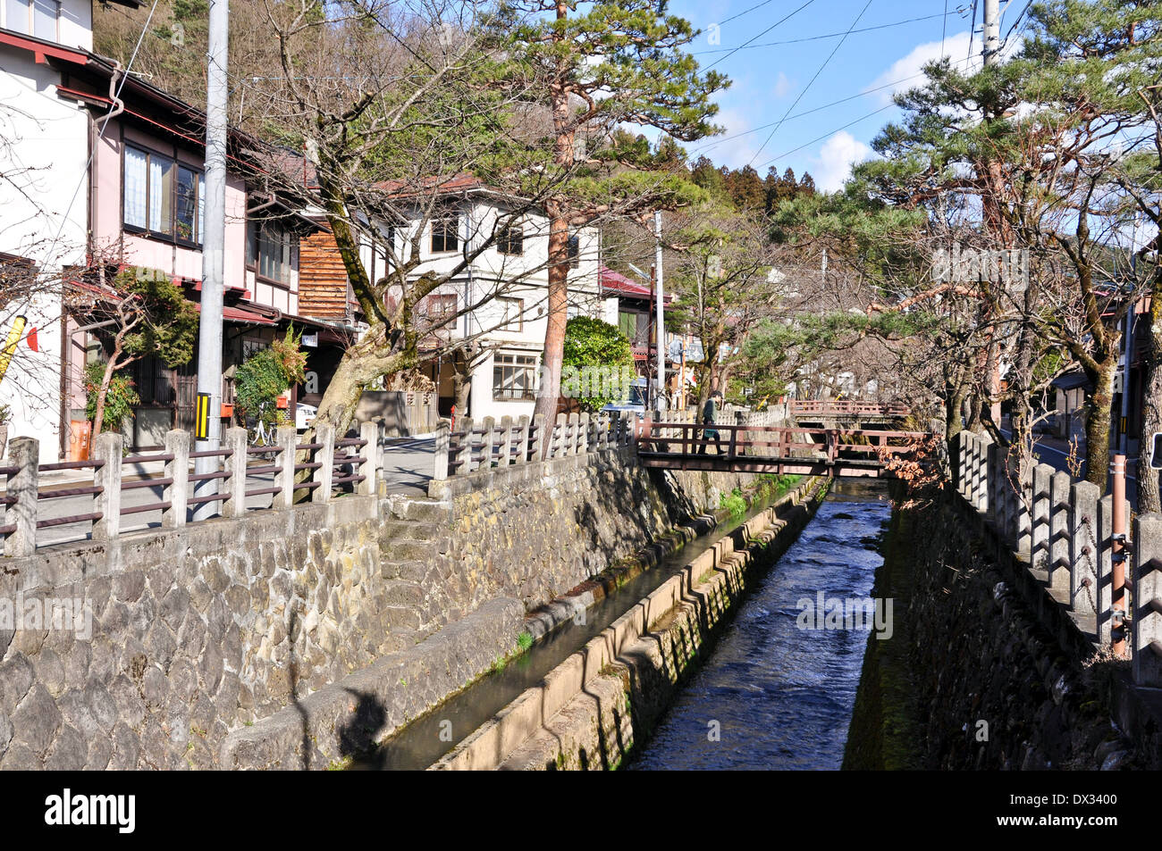 Kanal in Takayama, Japan Stockfoto