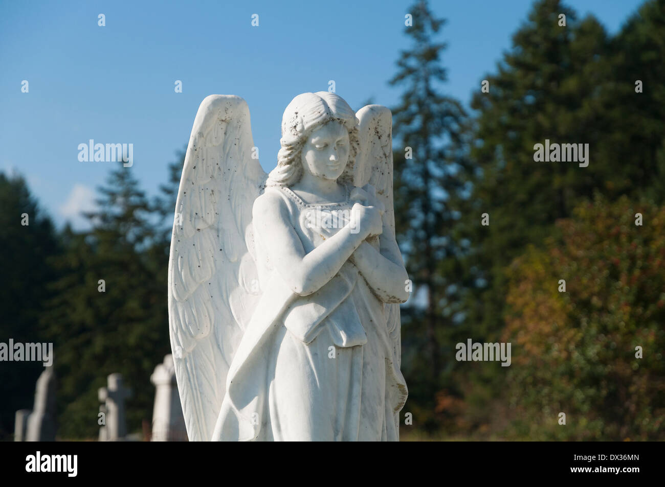 Engel-Denkmal am Friedhof Grab Stockfoto