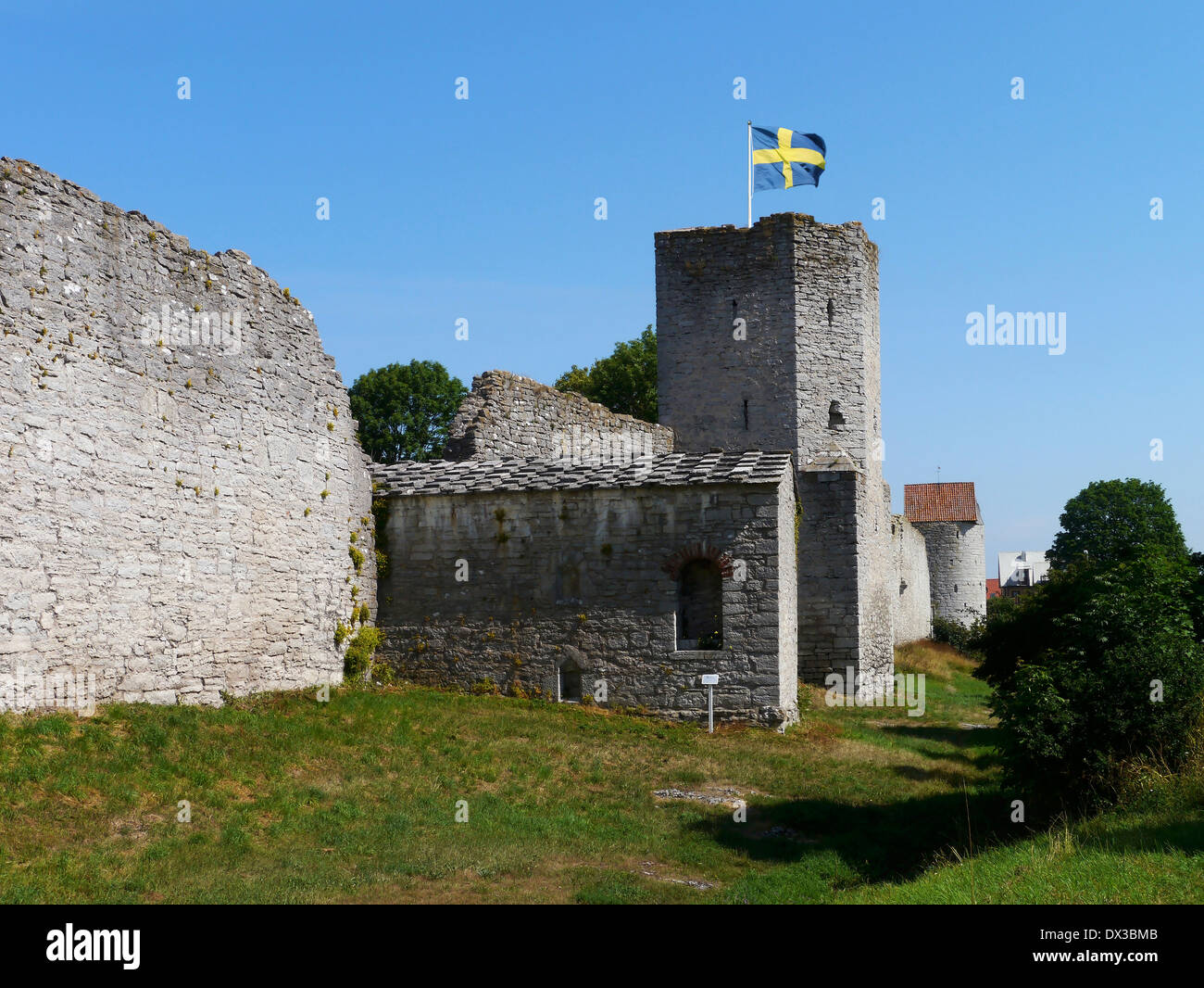 Stadtmauer von Visby, Gotland, Gotlands Län, Schweden Stockfoto