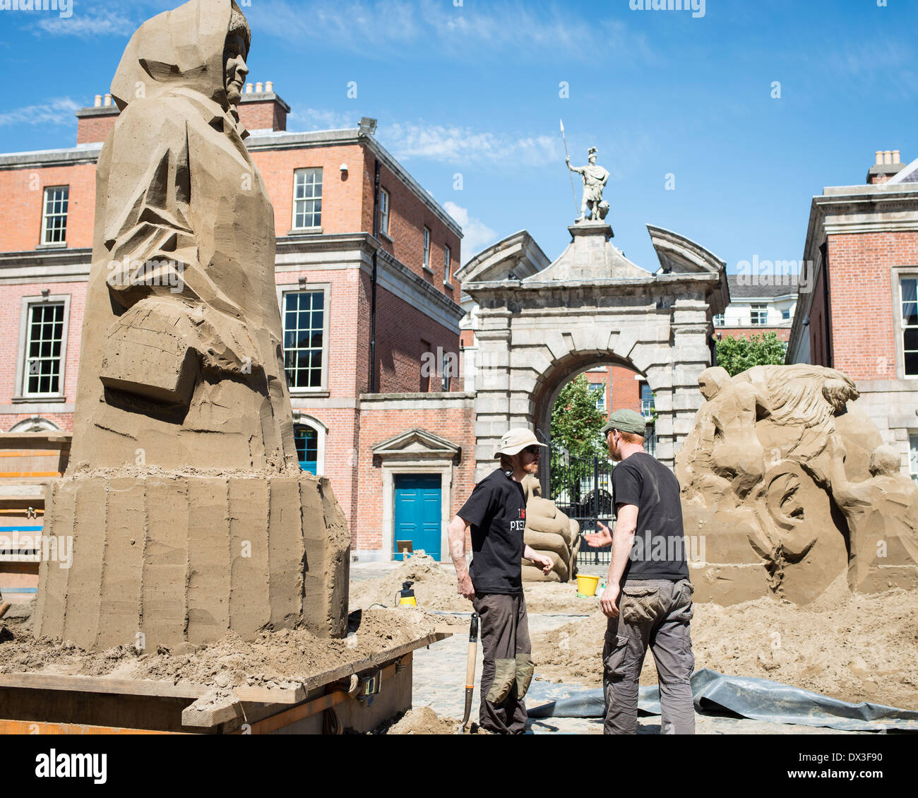 Sand-Skulpturen Gebrüder Magee Stockfoto