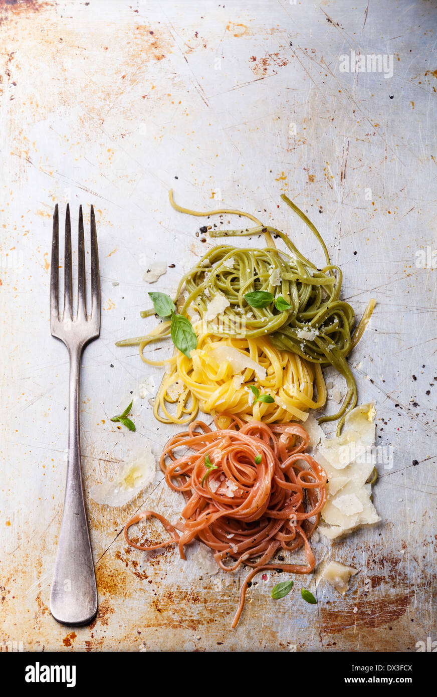 Italienische Pasta italienische Fahne Farben Stockfoto