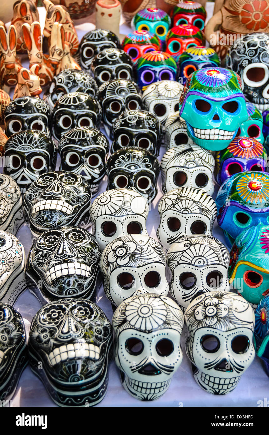 Mexikanischen Tag der Toten Souvenir Schädel (Dia de Muertos) Stockfoto