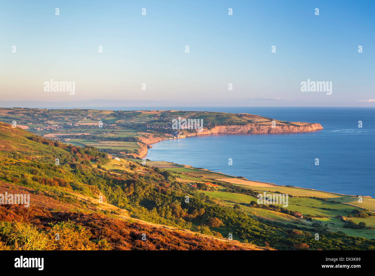 Blick über Robin Hoods Bay, North Yorkshire. Stockfoto