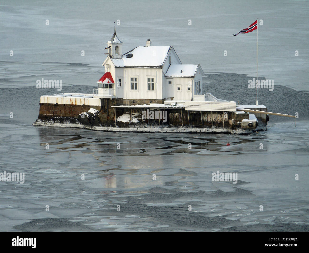 Dyna Fyr Leuchtturm, Oslofjord, Norwegen Stockfoto