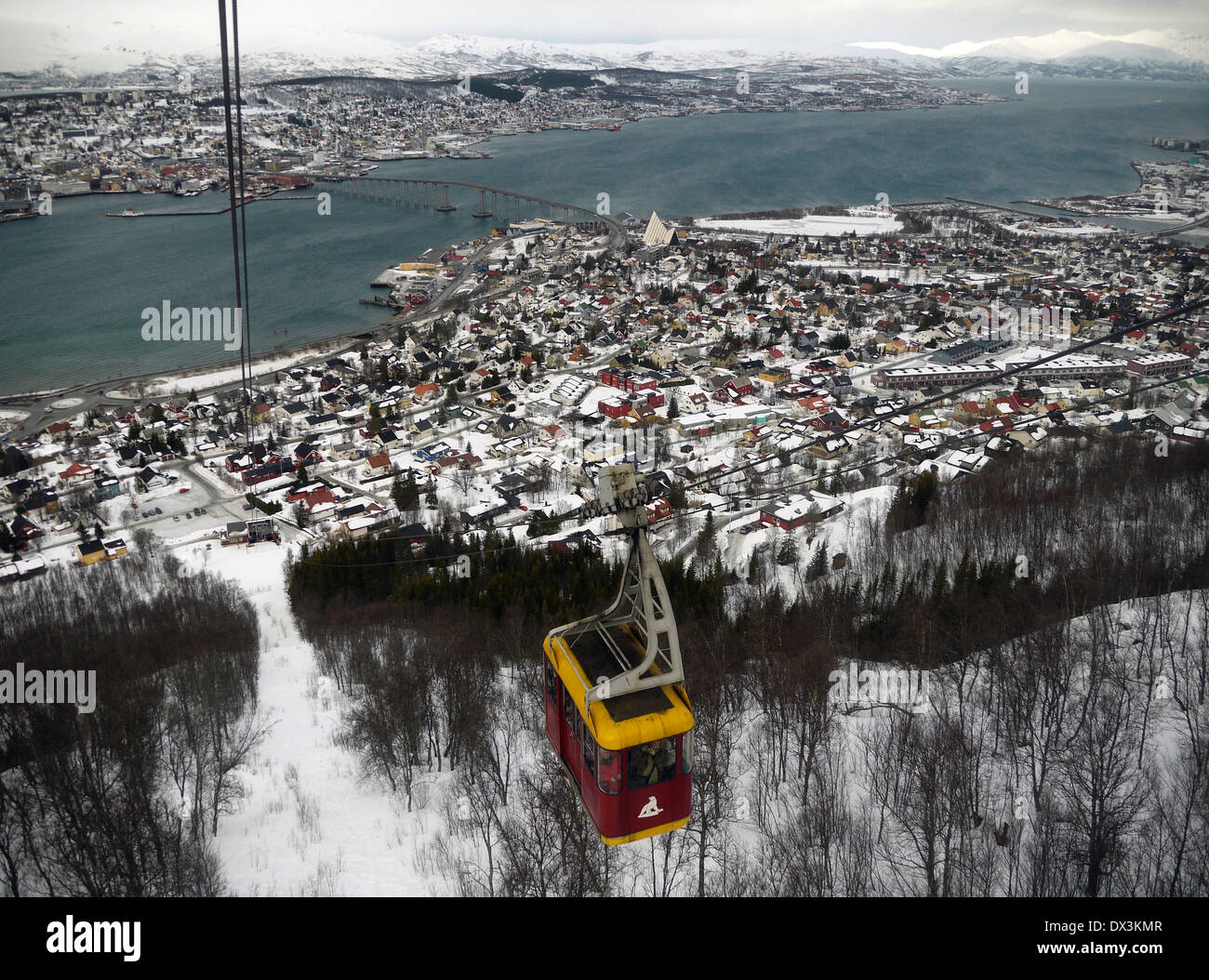 Seilbahn, Fjelheisen, Tromsø, Troms, Norwegen Stockfoto