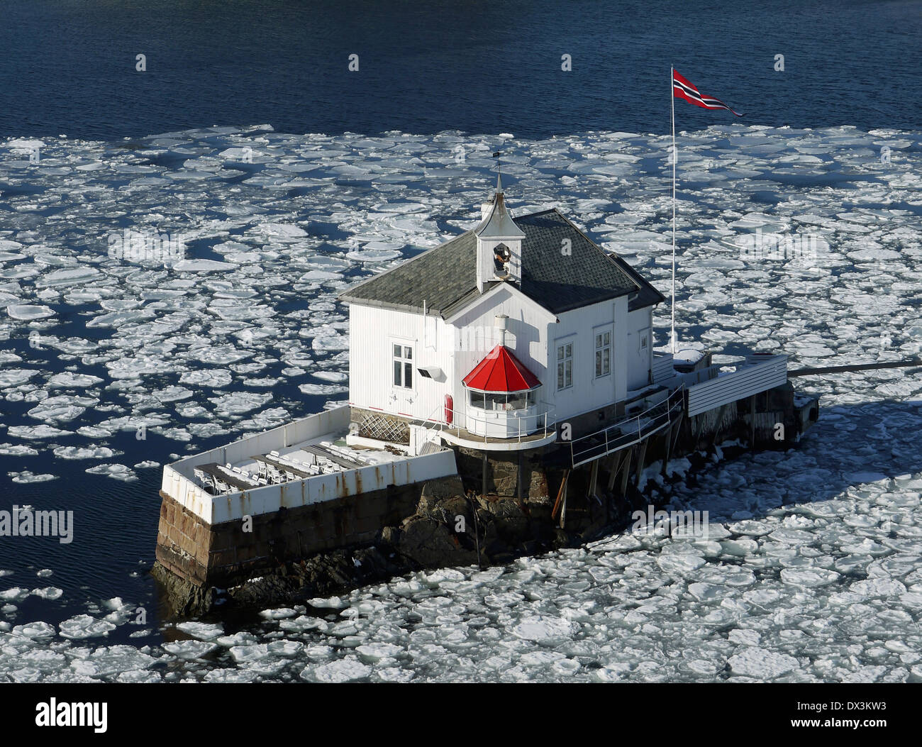 Dyna Fyr Leuchtturm, Oslofjord, Norwegen Stockfoto