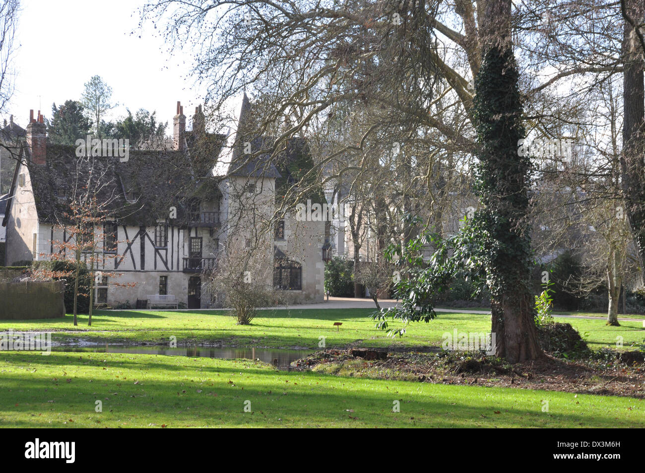 Gebäude auf dem Gelände des Herrenhaus Clos Lucé, Amboise, der letzte Wohnsitz des Leonardo da Vinci. Stockfoto