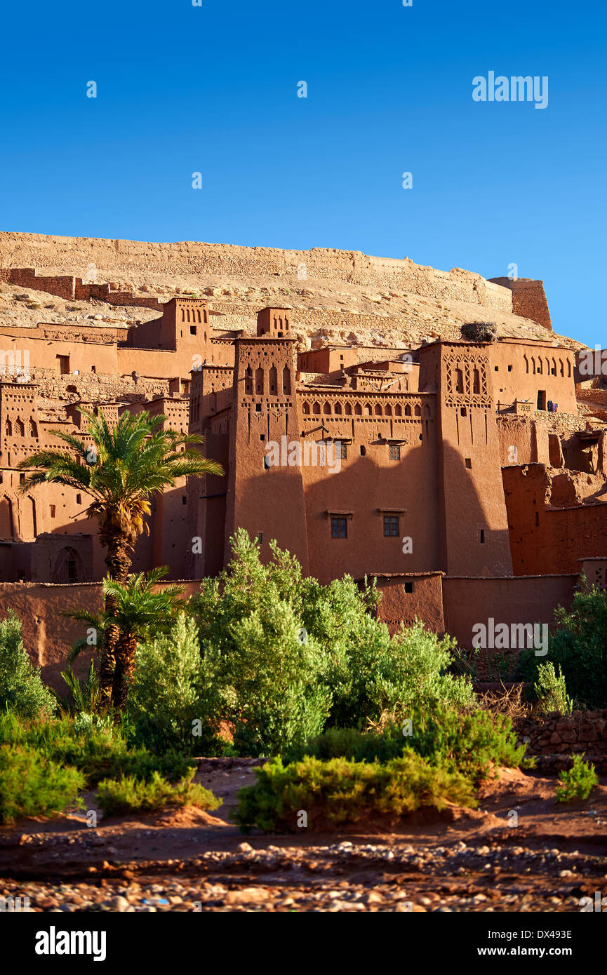 Adobe-Gebäude der Berber Ksar oder befestigte Dorf von Ait Benhaddou, Sous-Massa-Dra-Marokko Stockfoto