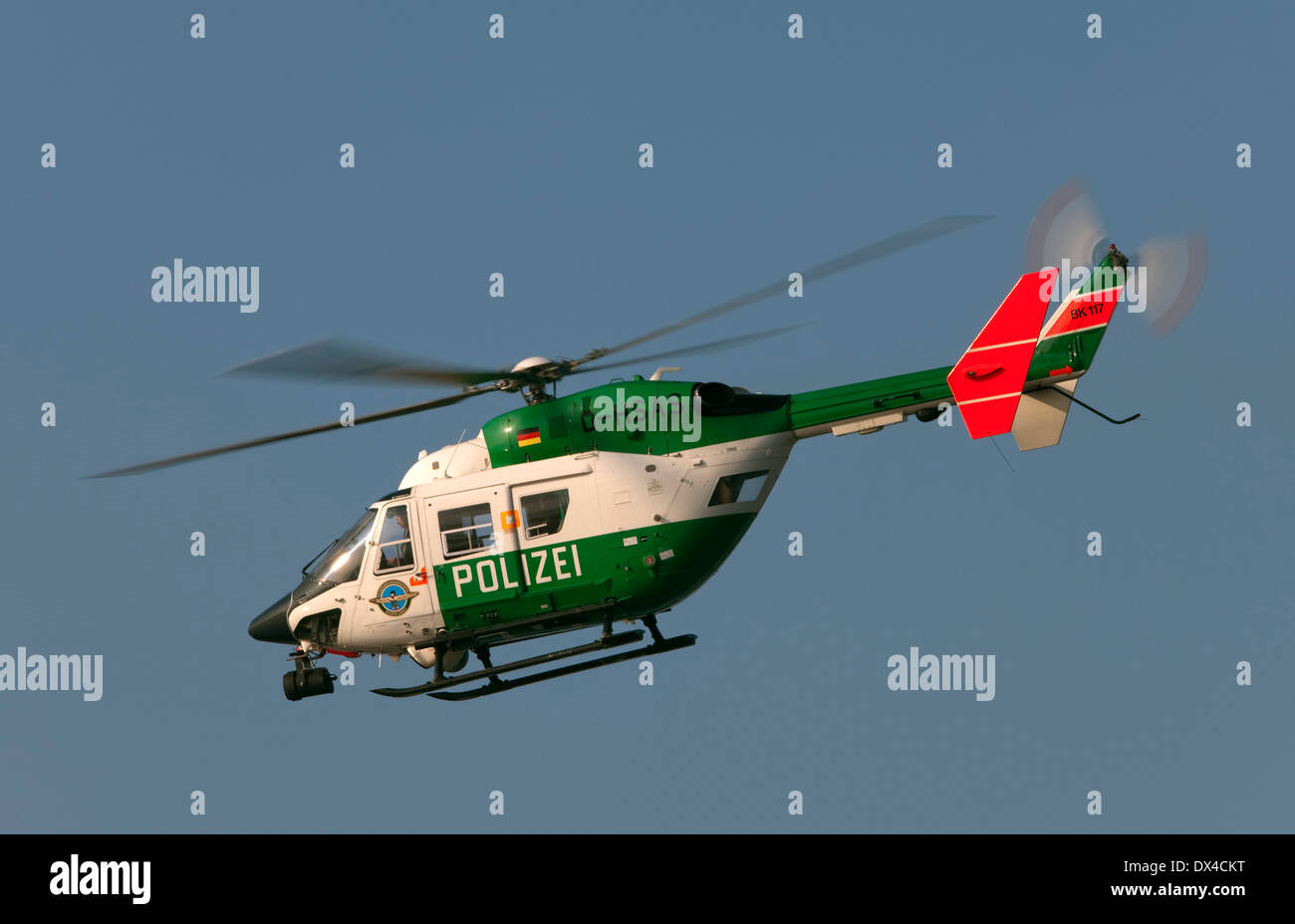 Polizei-Hubschrauber Stockfoto