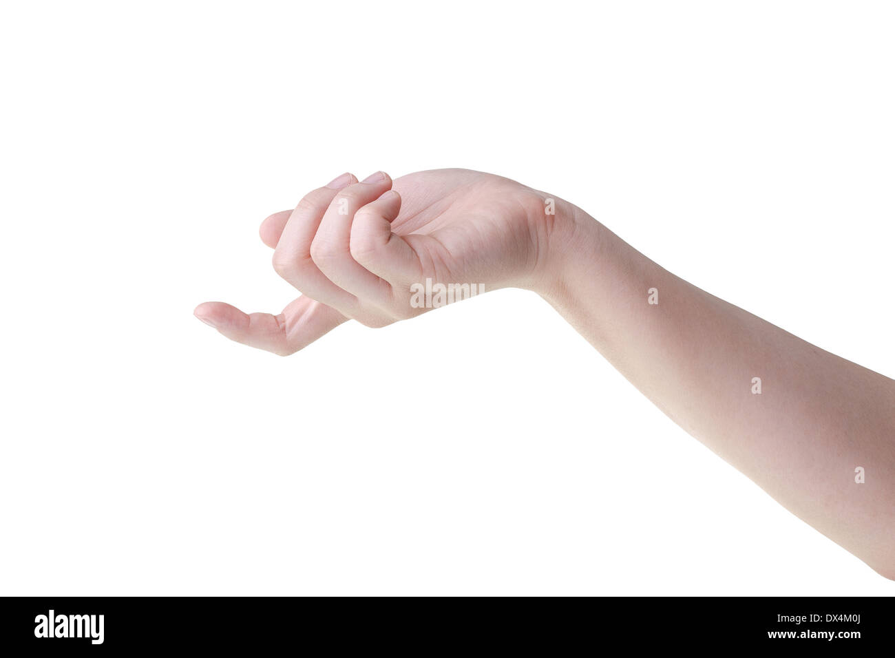 Frau Hand isoliert auf weiss Stockfoto