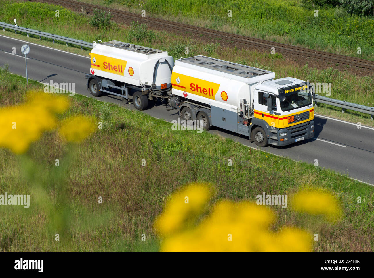 Shell-Tankwagen Stockfoto