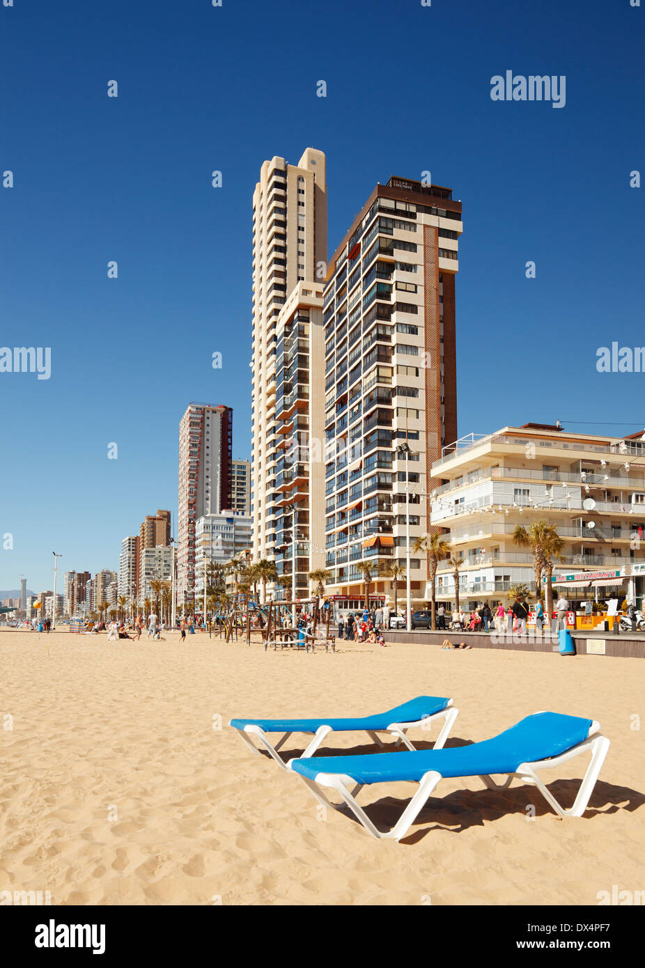 Benidorm Strand, Spanien. Stockfoto