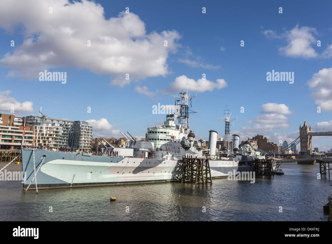 HMS Belfast London Themse Stockfoto