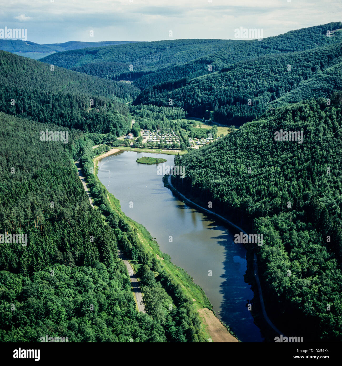 Antenne des Fleckenstein See und Camping Elsass Frankreich Stockfotografie  - Alamy