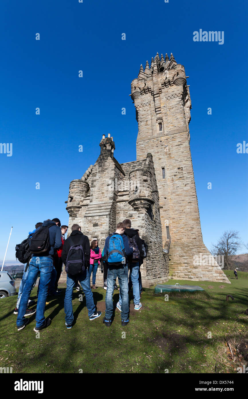 Das National Wallace Monument auf Abbey Craig, in der Nähe von Stirling, Schottland Stockfoto