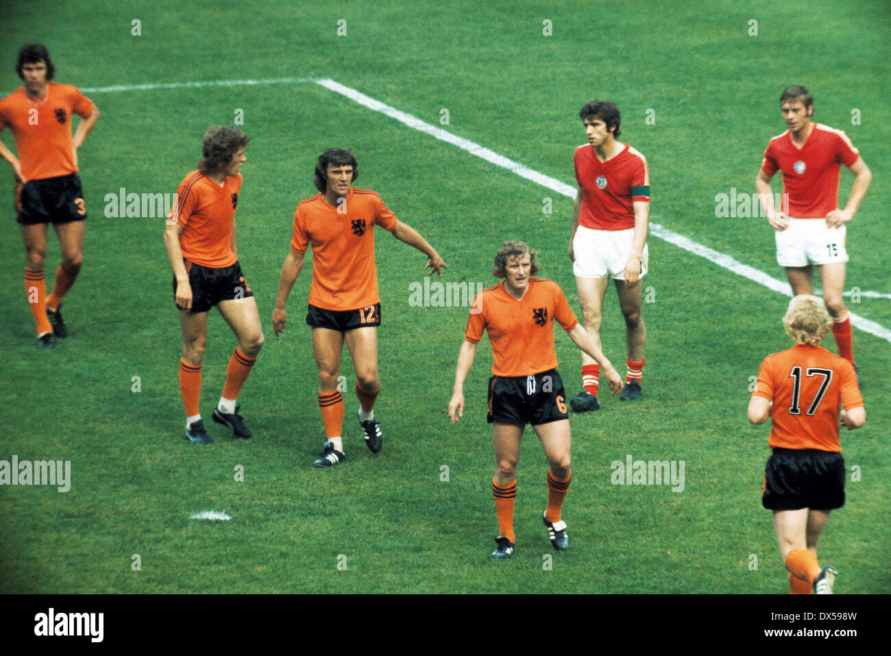 Fußball, WM, 1974, 1. Finalrunde, Gruppe III, Westfalenstadion Dortmund, Deutschland vs. Niederlande 1:4, Szene des Spiels Stockfoto