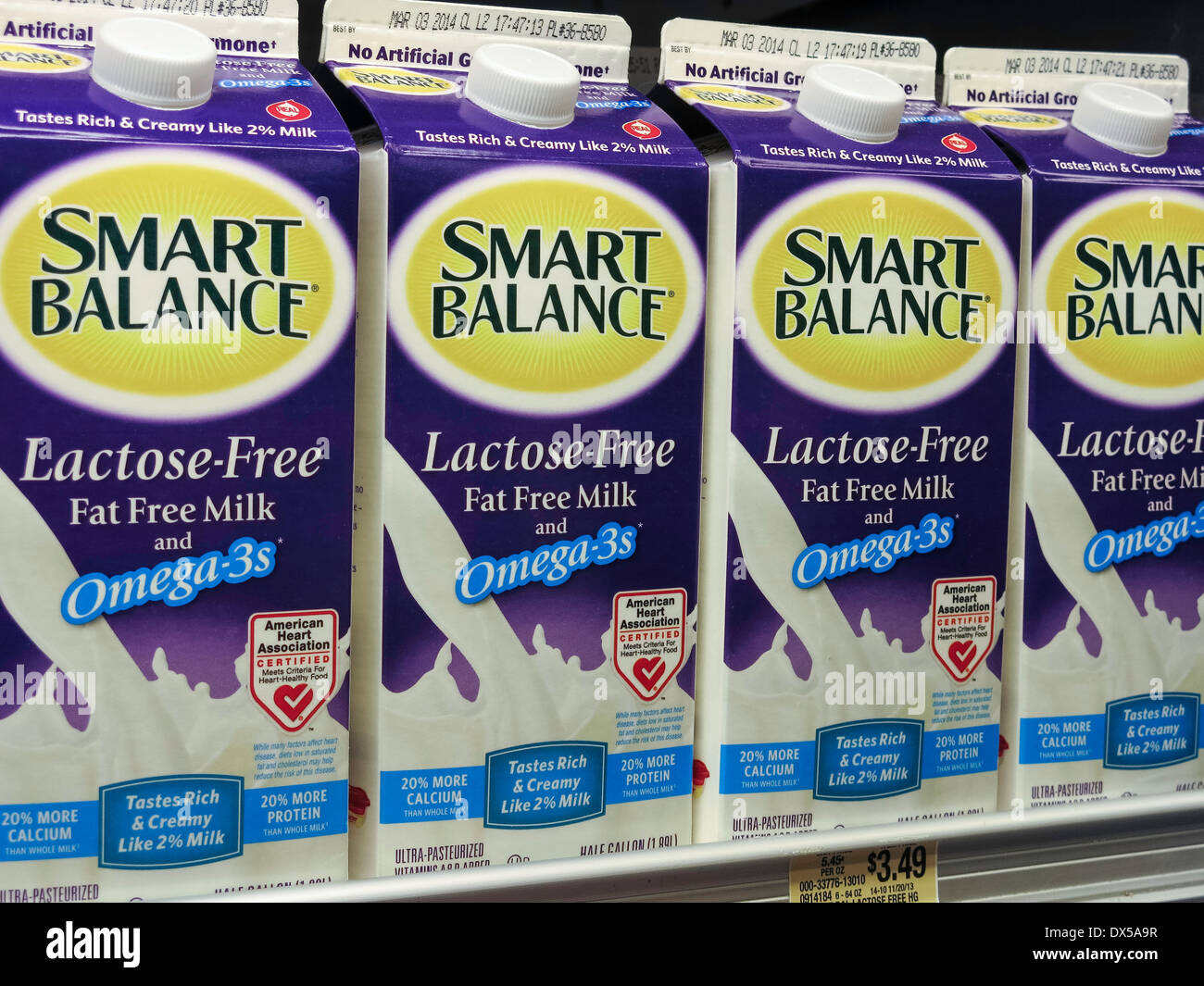 Intelligente Waage Marke Laktose-freie Milch, Publix Supermarkt in Tampa, Florida Stockfoto