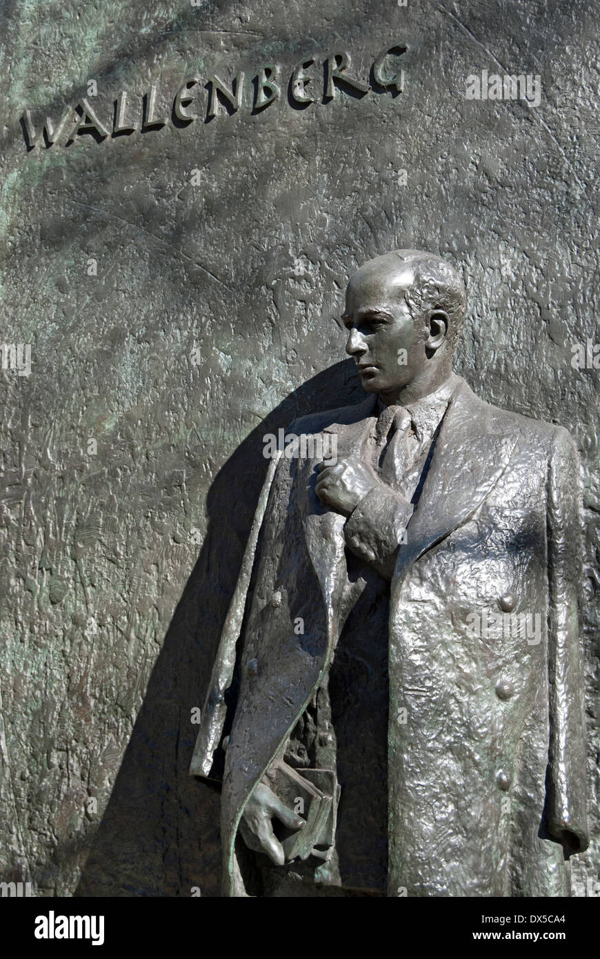 Bronze-Denkmal für Raoul Wallenberg von Philip Jackson, great Cumberland platzieren, London, England Stockfoto