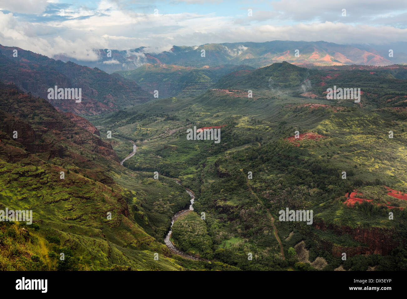 Waimea Canyon, Kauai, Hawaii, USA - Luftbild Stockfoto