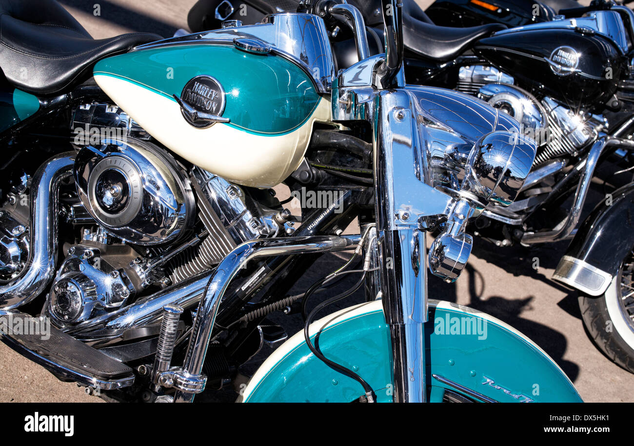 Harley Davidson Road King Motorräder Abzeichen auf ein custom bike Stockfoto