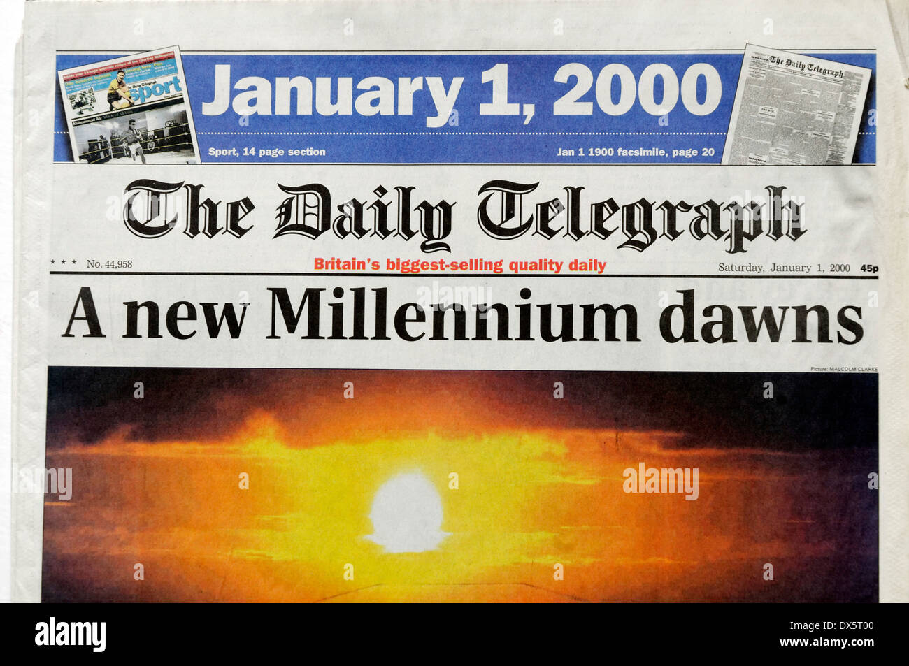 The Daily Telegraph vom 1. Januar 2000 Stockfoto