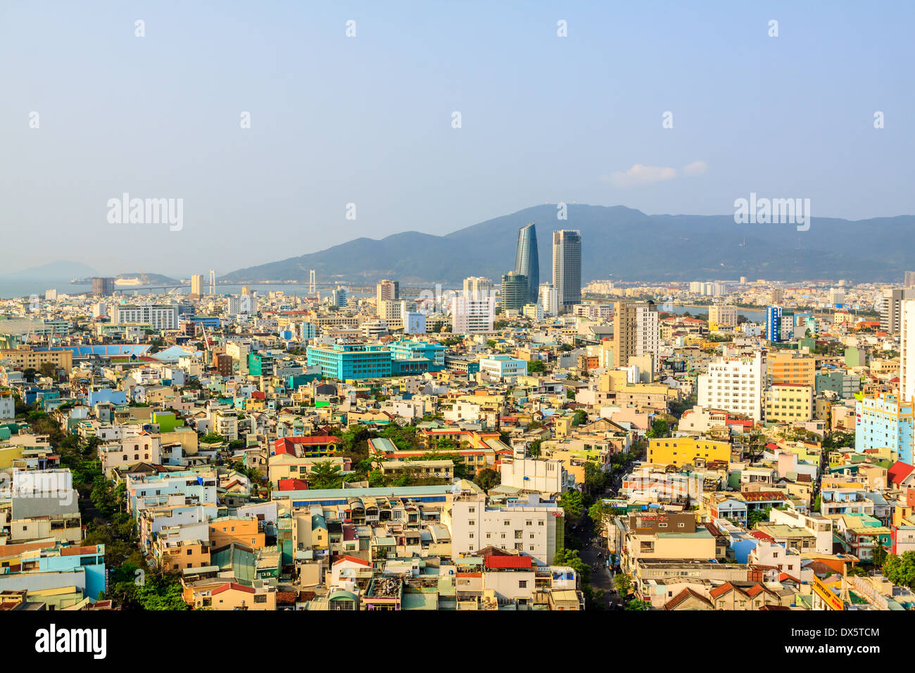 Sonnenuntergang in der Stadt Da Nang, Vietnam Stockfoto