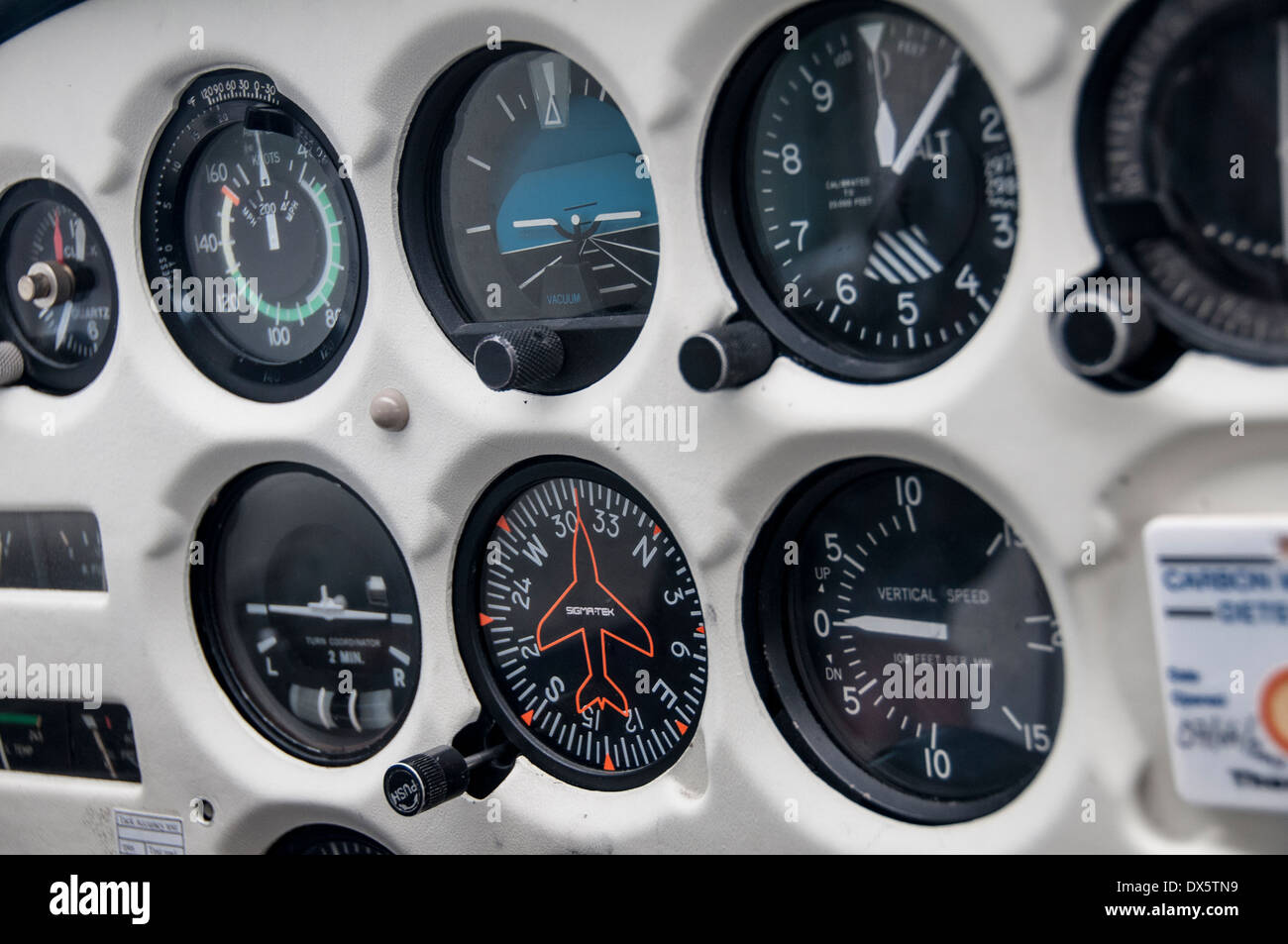Flugzeug-dashboard Stockfoto