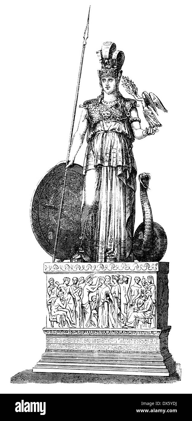 Statue der Pallas Athene, von Phidias, Illustration aus Buch datiert 1878 Stockfoto