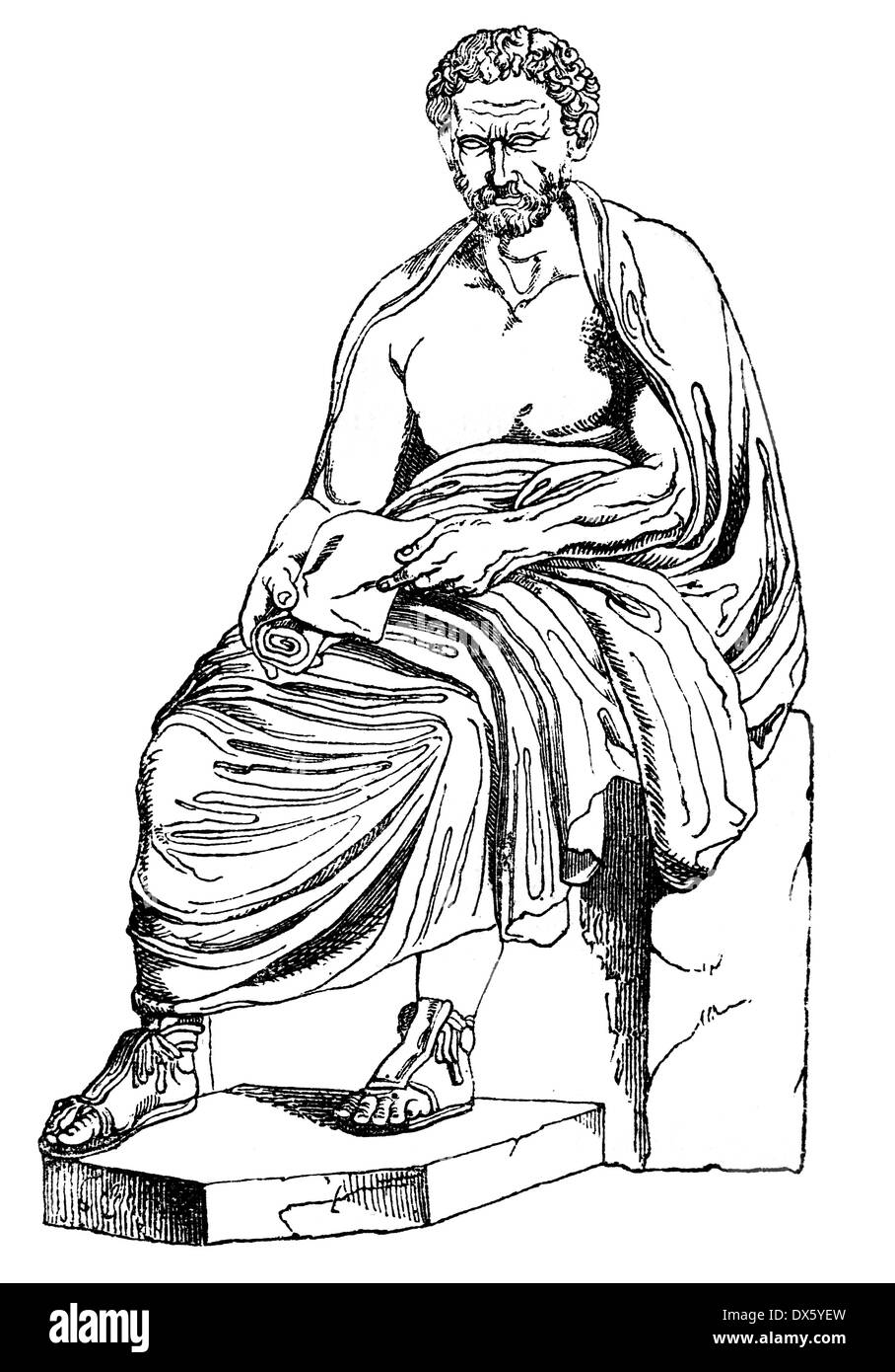 Statue des Demosthenes, Illustration aus Buch datiert 1878 Stockfoto