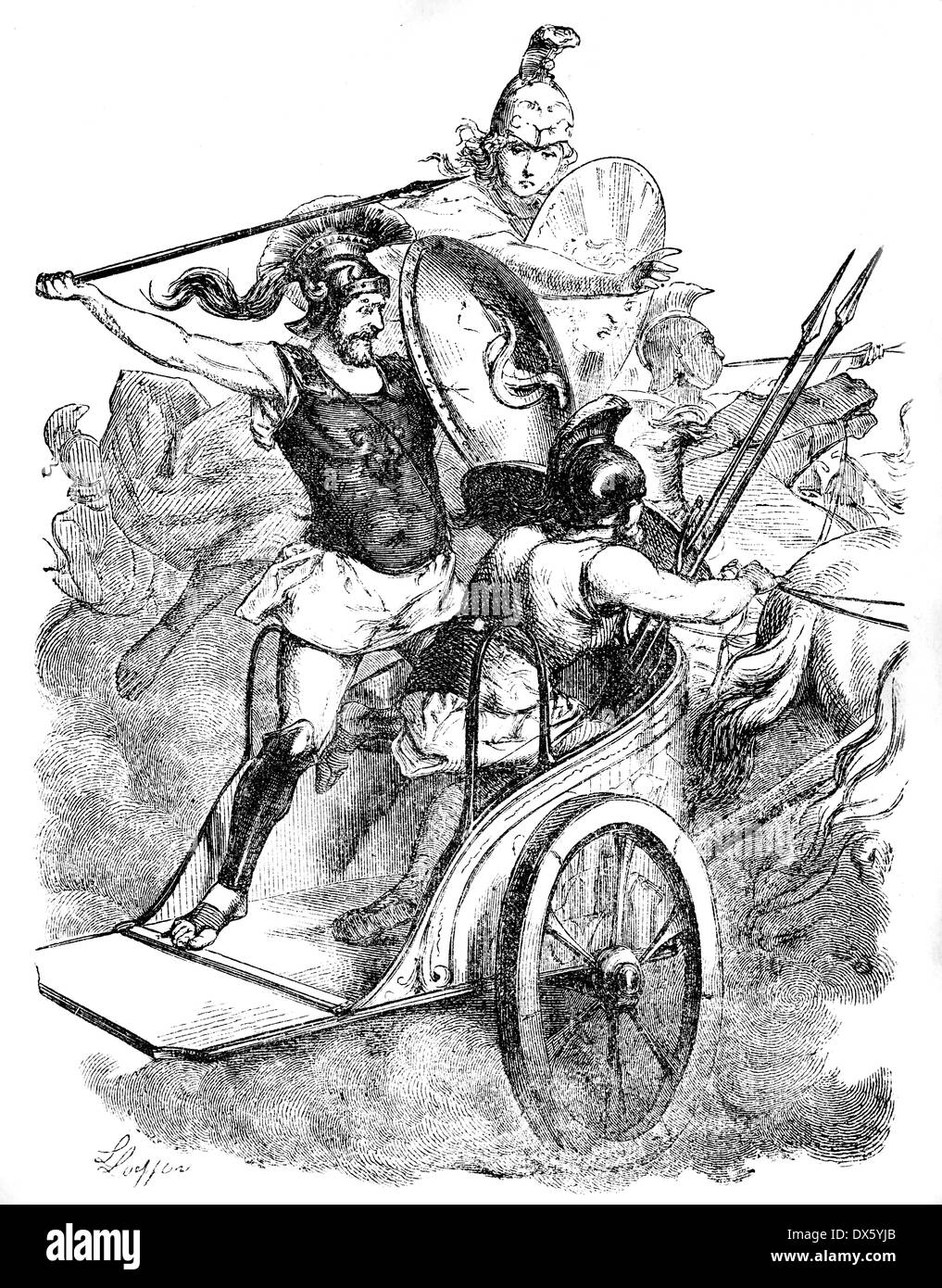 Diomedes auf Wagen, Illustration aus Buch datiert 1878 Stockfoto