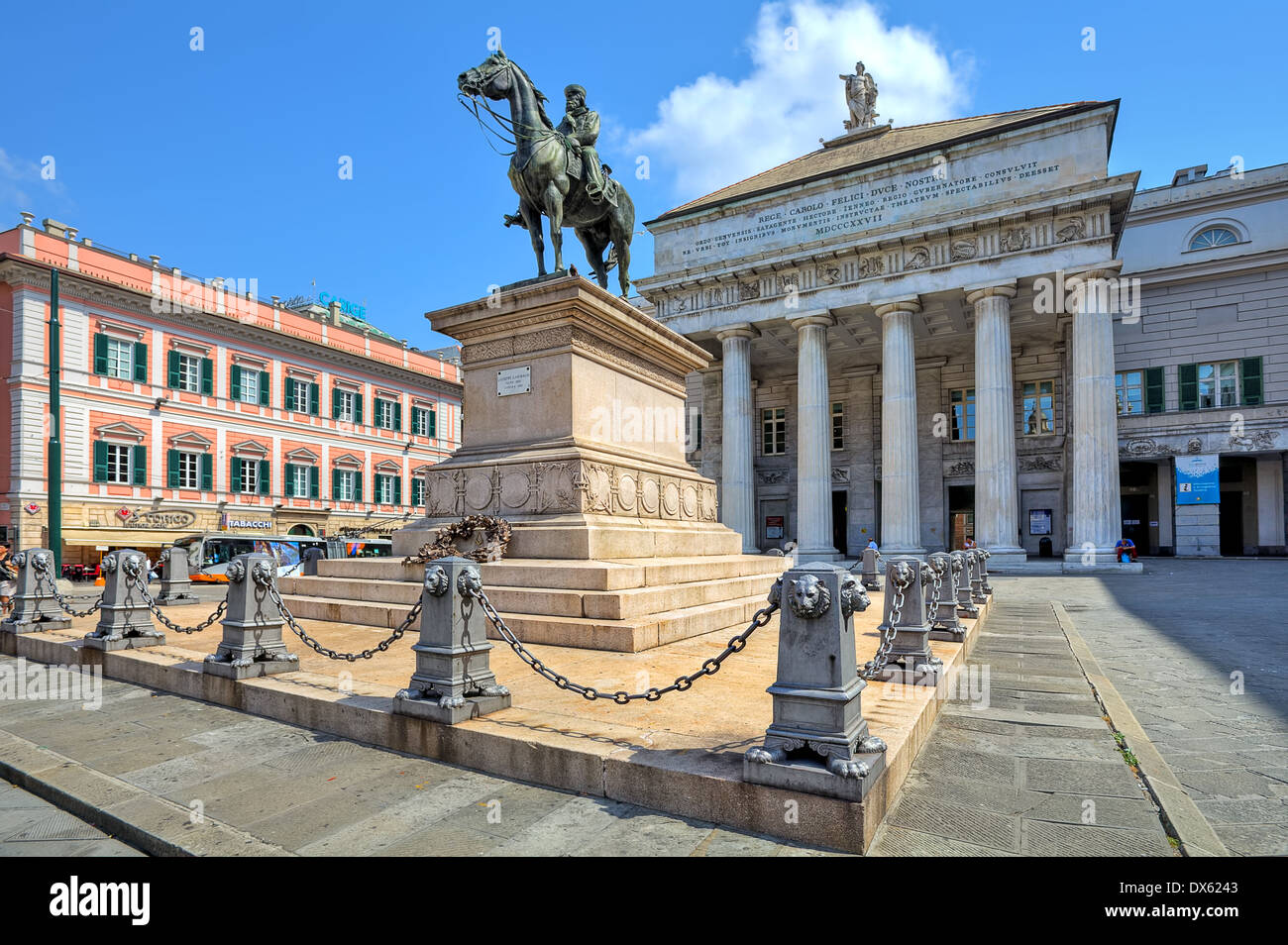 Reiterstatue von Giuseppe Garibaldi in Genua, Italien. Stockfoto