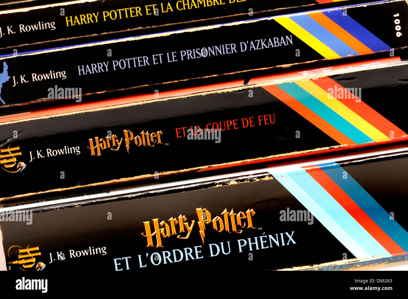 Harry-Potter-Bücher in französischer Sprache Stockfoto