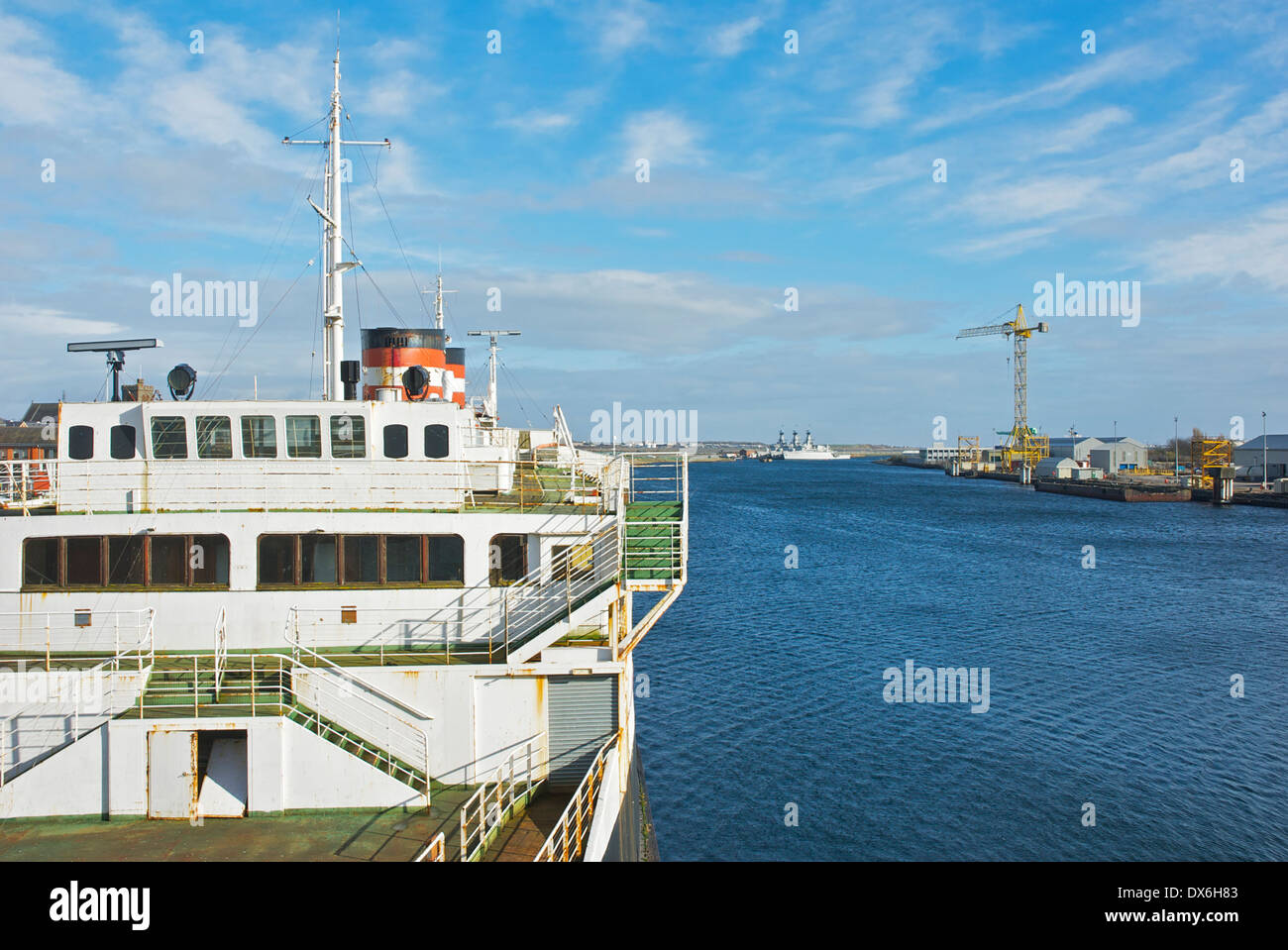 Kran und Walney Kanal, Barrow Island, Furness, Cumbria, England UK Stockfoto