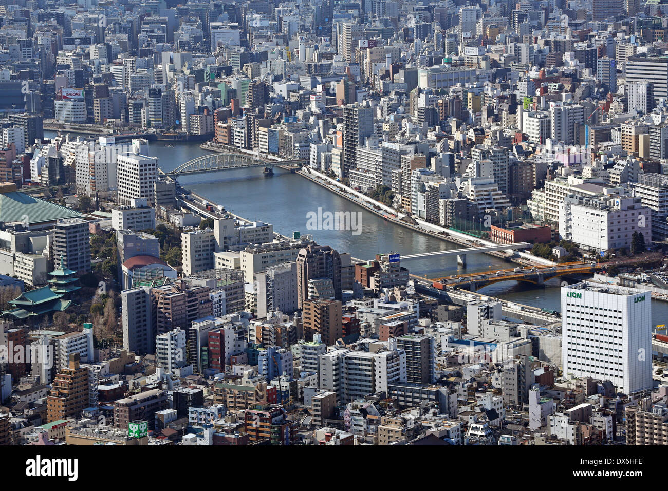 Allgemeine Luftbild auf die Skyline der Stadt, Tokio, Japan Stockfoto