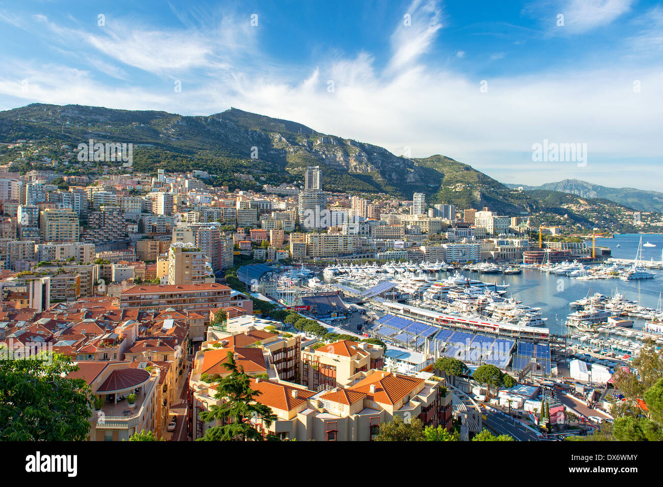 MONACO - Mai 22: Blick auf Monaco Hafen für Formel 1 Grand Prix de Monaco vorbereitet. Stockfoto